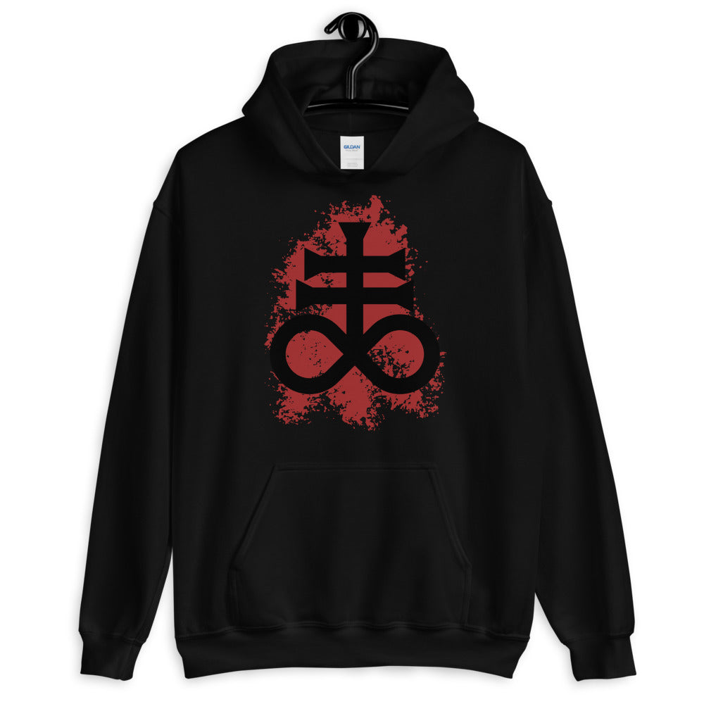 Leviathan Cross With Red Splash - Unisex Pullover Hoodie