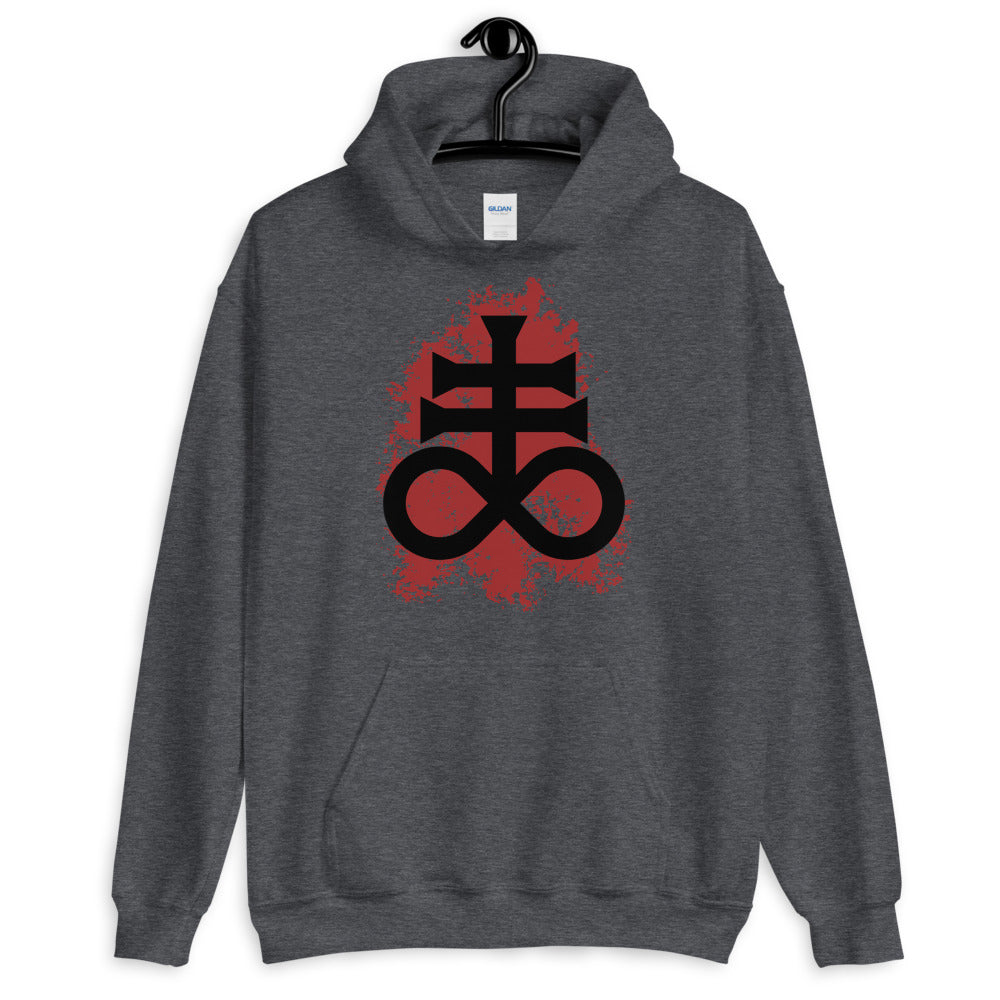 Leviathan Cross With Red Splash - Unisex Pullover Hoodie