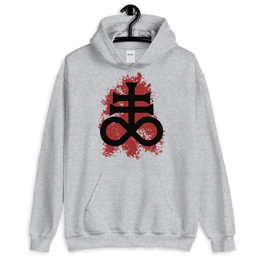 Leviathan Cross With Red Splash - Unisex Pullover Hoodie