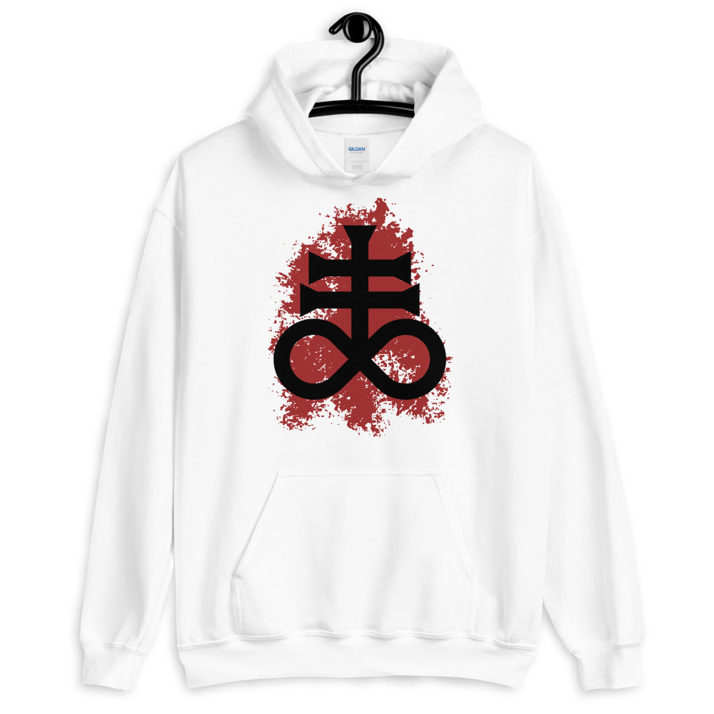 Leviathan Cross With Red Splash - Unisex Pullover Hoodie